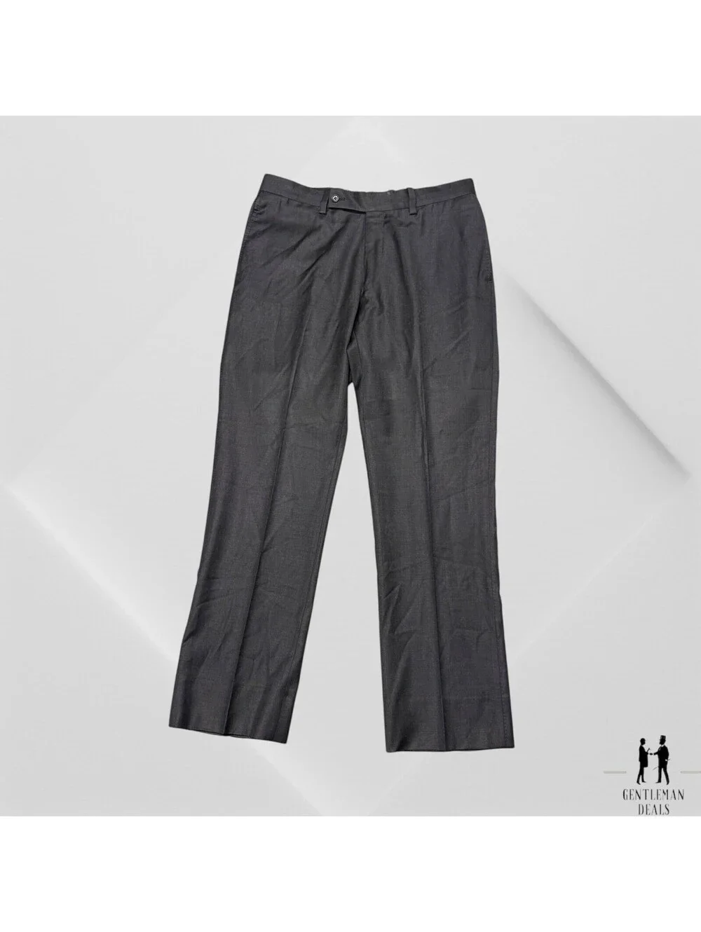 Mark Pomerantz Wool Charcoal Solid Bespoke Dress Pants Trousers 33x30